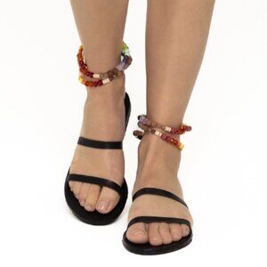 Ancient Greek Smirni embellished leather sandals